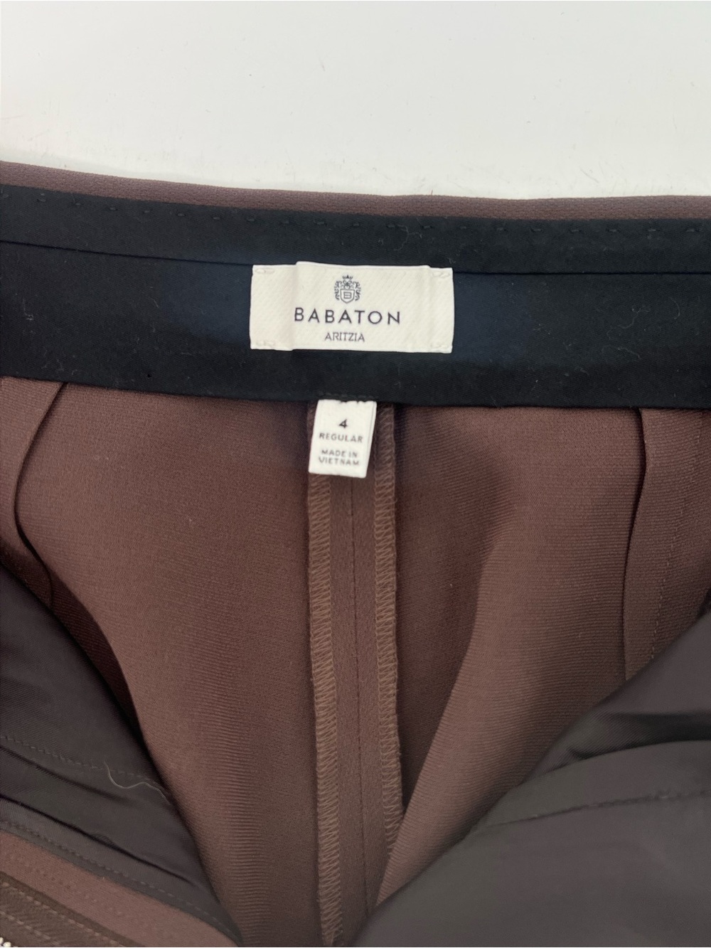 Babaton Aritzia Brown Leeway Pant Sway Crepe Wide Leg Ponte Trouser Pants 4 Four - Picture 9 of 12
